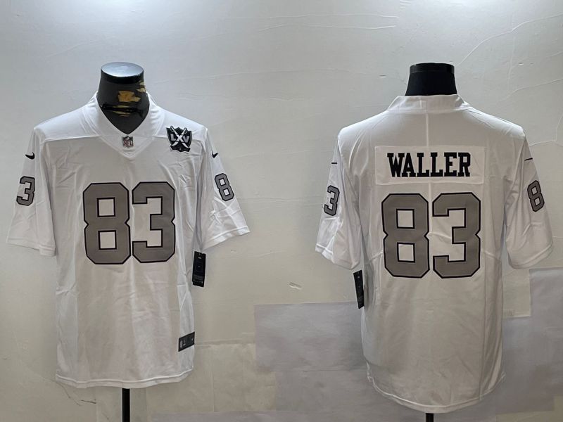 Men Oakland Raiders #83 Waller White Second generation 2024 Nike Limited NFL Jersey style 3